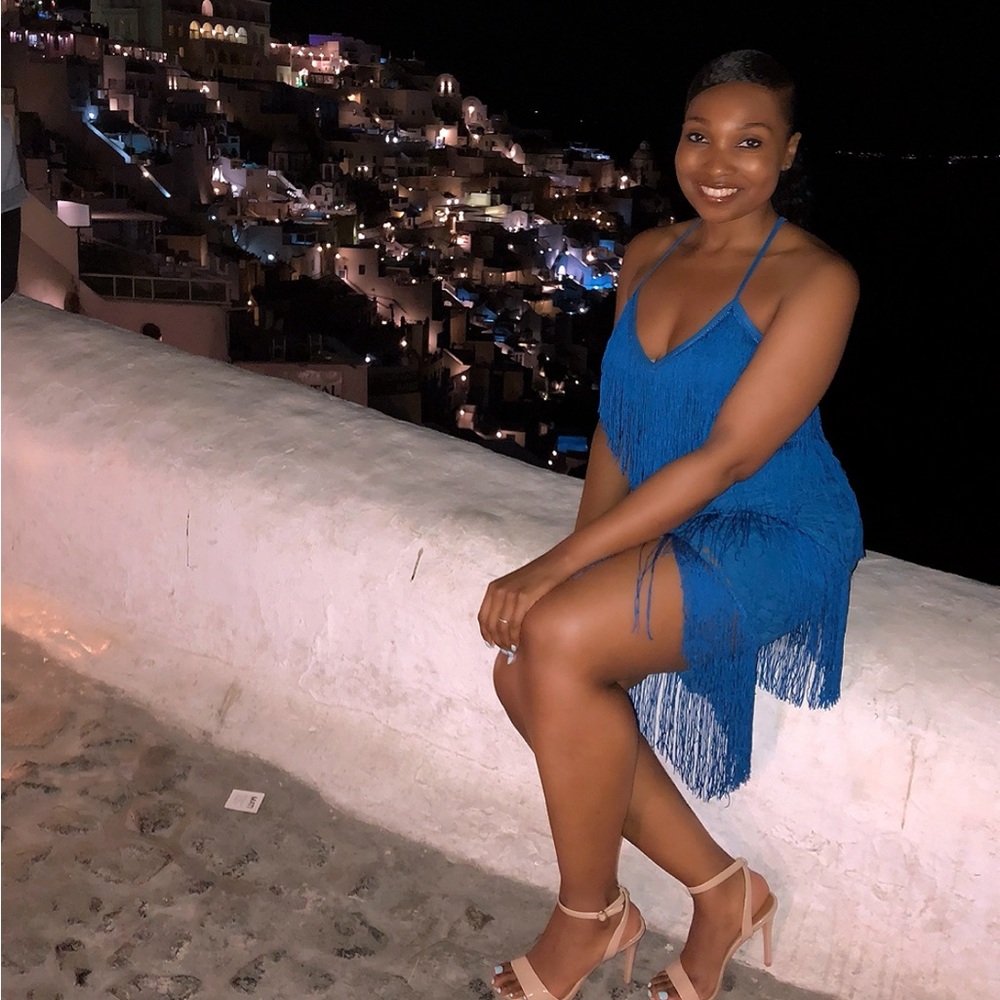 ASOS Blue Fringe Dress